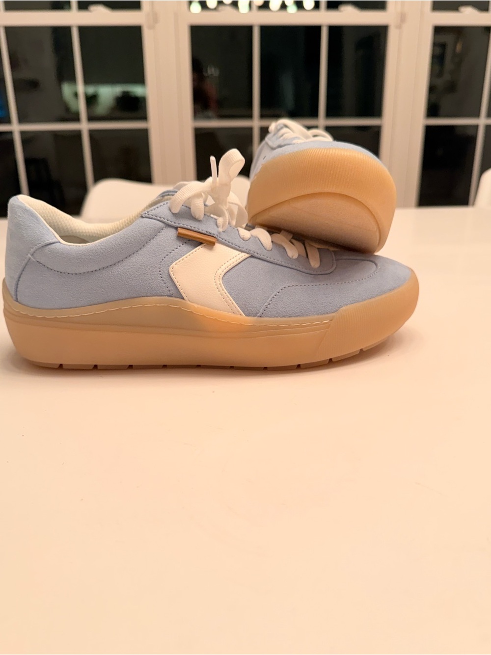 Dr. Scholl's Light Blue Suede Sneakers NEW Never Worn - Picture 2 of 8
